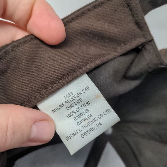 Outback Slideback Aussie Slugger Cap Brown OSFA Adjustable Embroidered Cotton - Picture 9 of 9